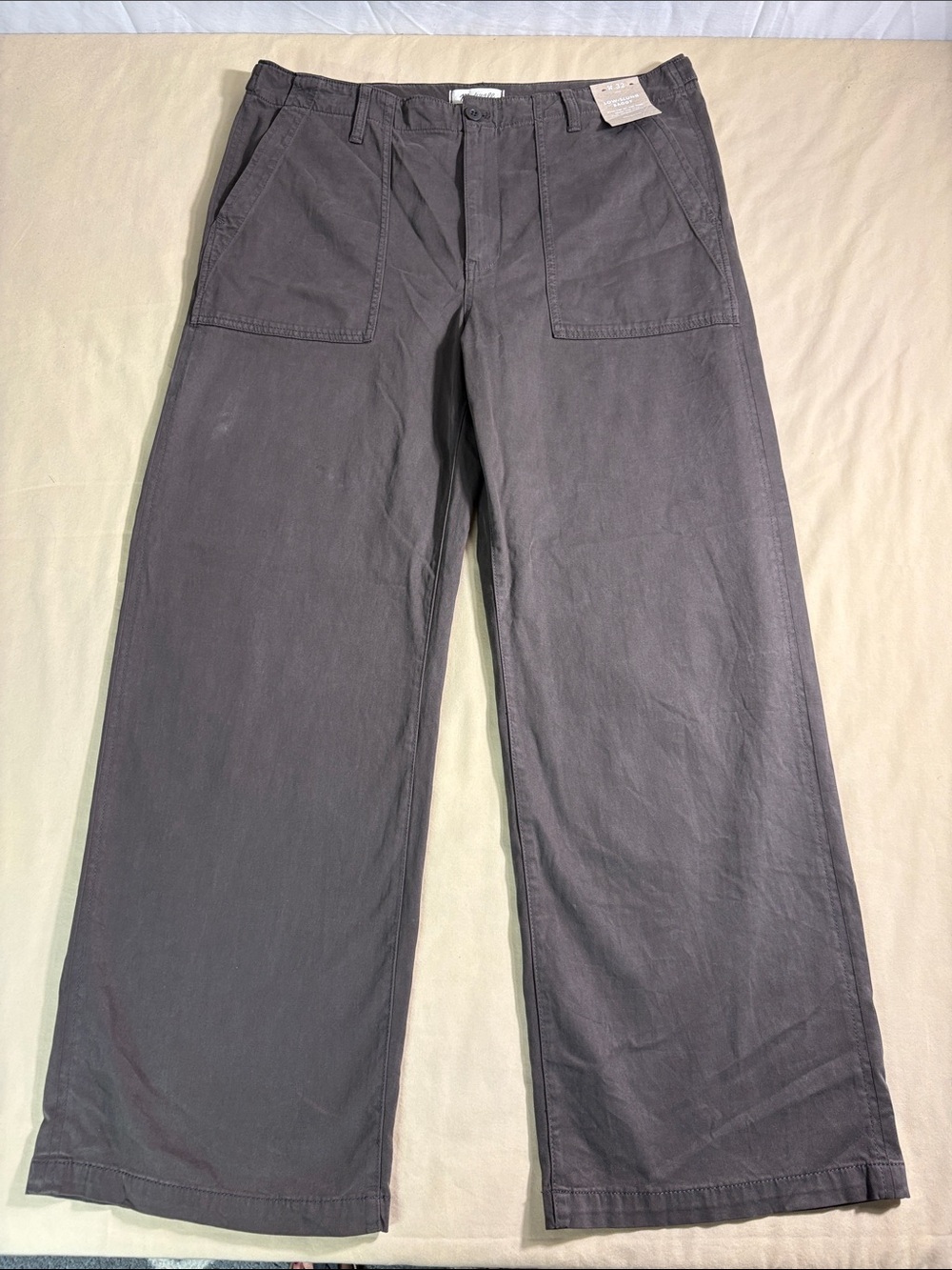 Madewell Low Slung Baggy Utility Pants Size 32 Chocolate Brown Wide Leg NWT
